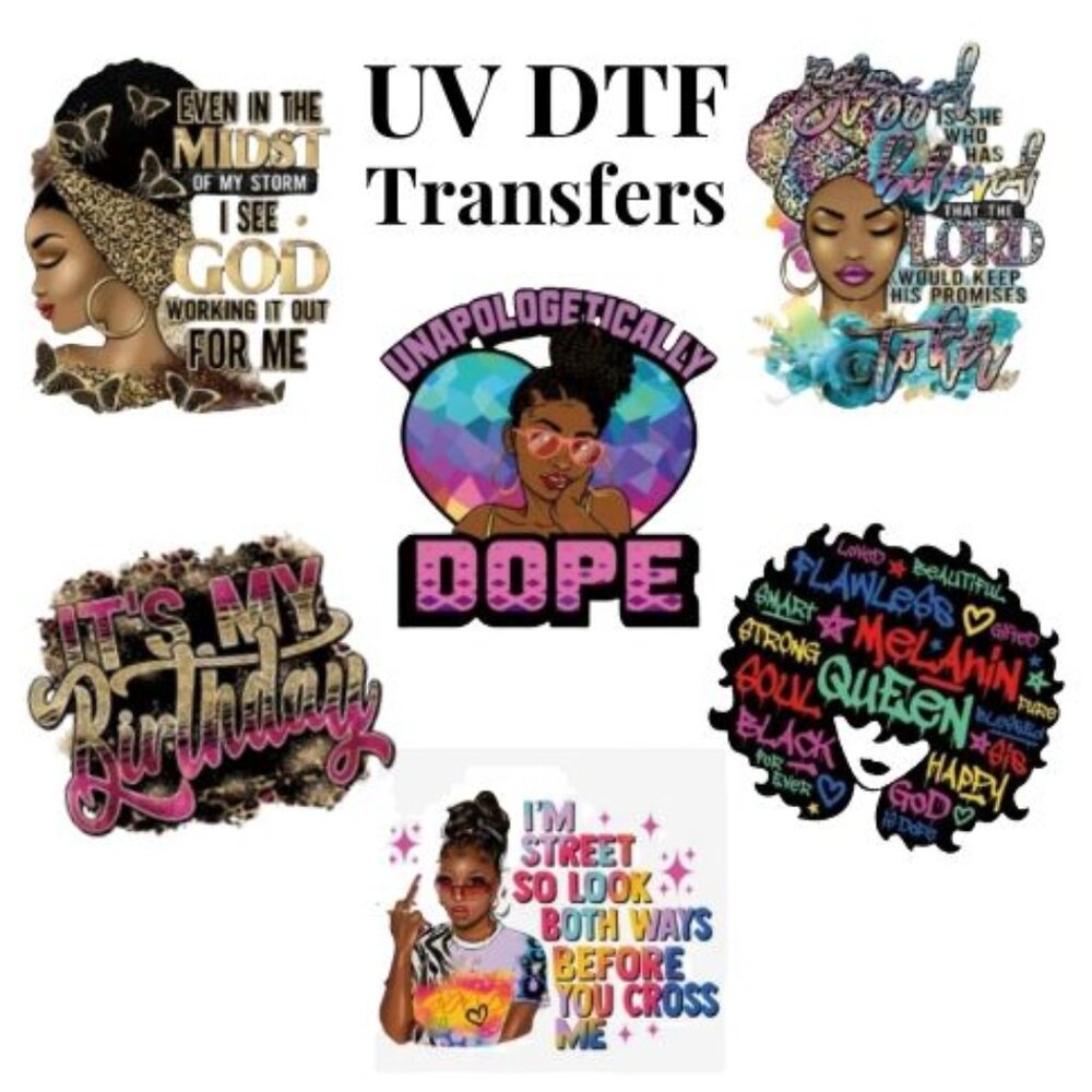 UV DTF Decal Bundle Ready To Use Assorted Graphics